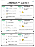 Bathroom Reset Checklist, a step-by-step visual cleaning checklist