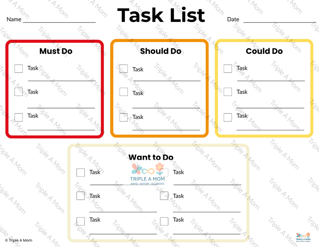 Busy Brain Kit printable task and energy planning pages (preview 5 of 5)