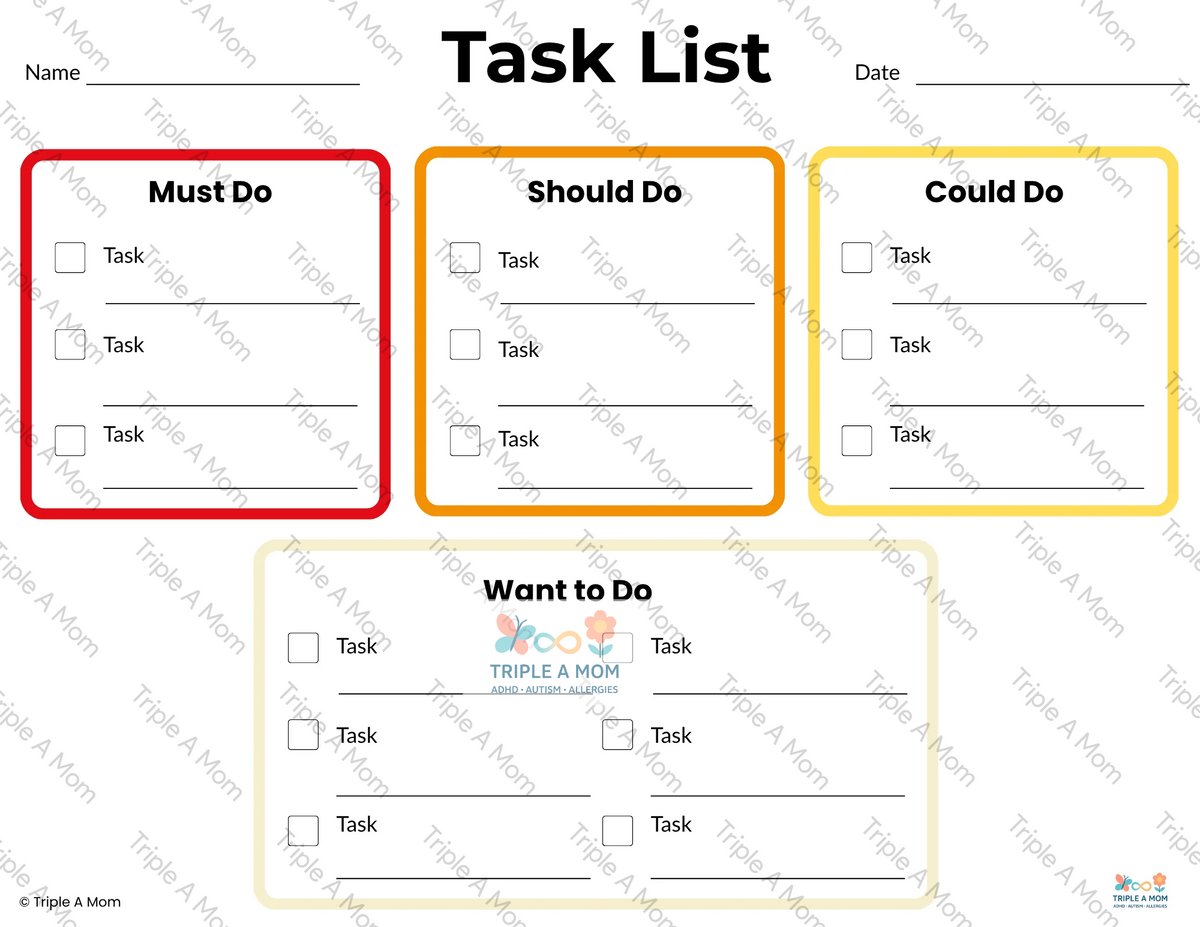 Busy Brain Kit printable task and energy planning pages (preview 5 of 5)