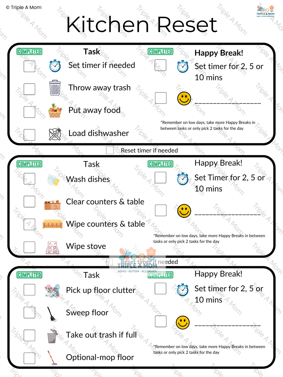 Busy Brain Kit printable task and energy planning pages (preview 2 of 5)