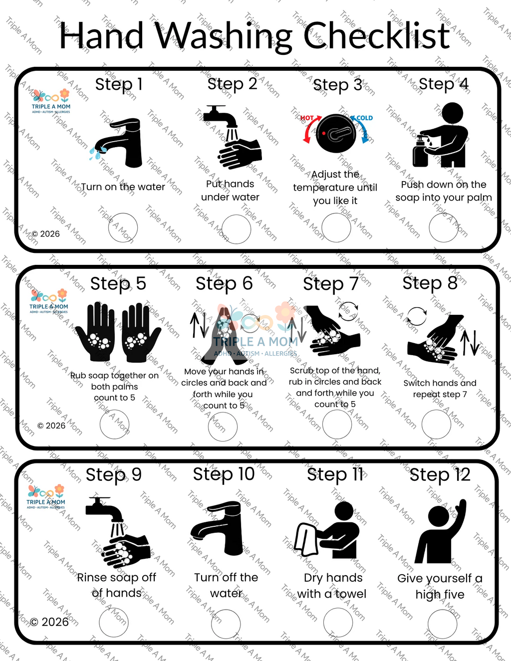 Hygiene Kit printable visual checklists for bathroom routines (preview 2 of 8)