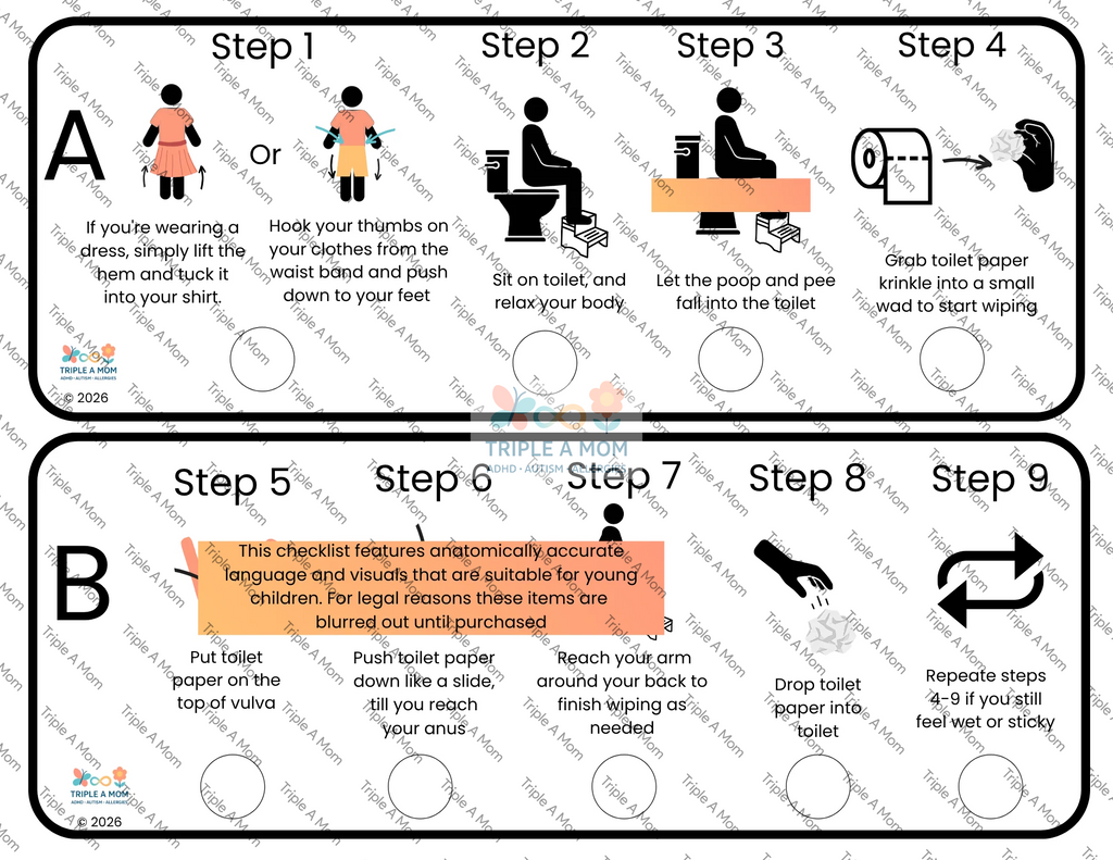 Hygiene Kit printable visual checklists for bathroom routines (preview 7 of 8)
