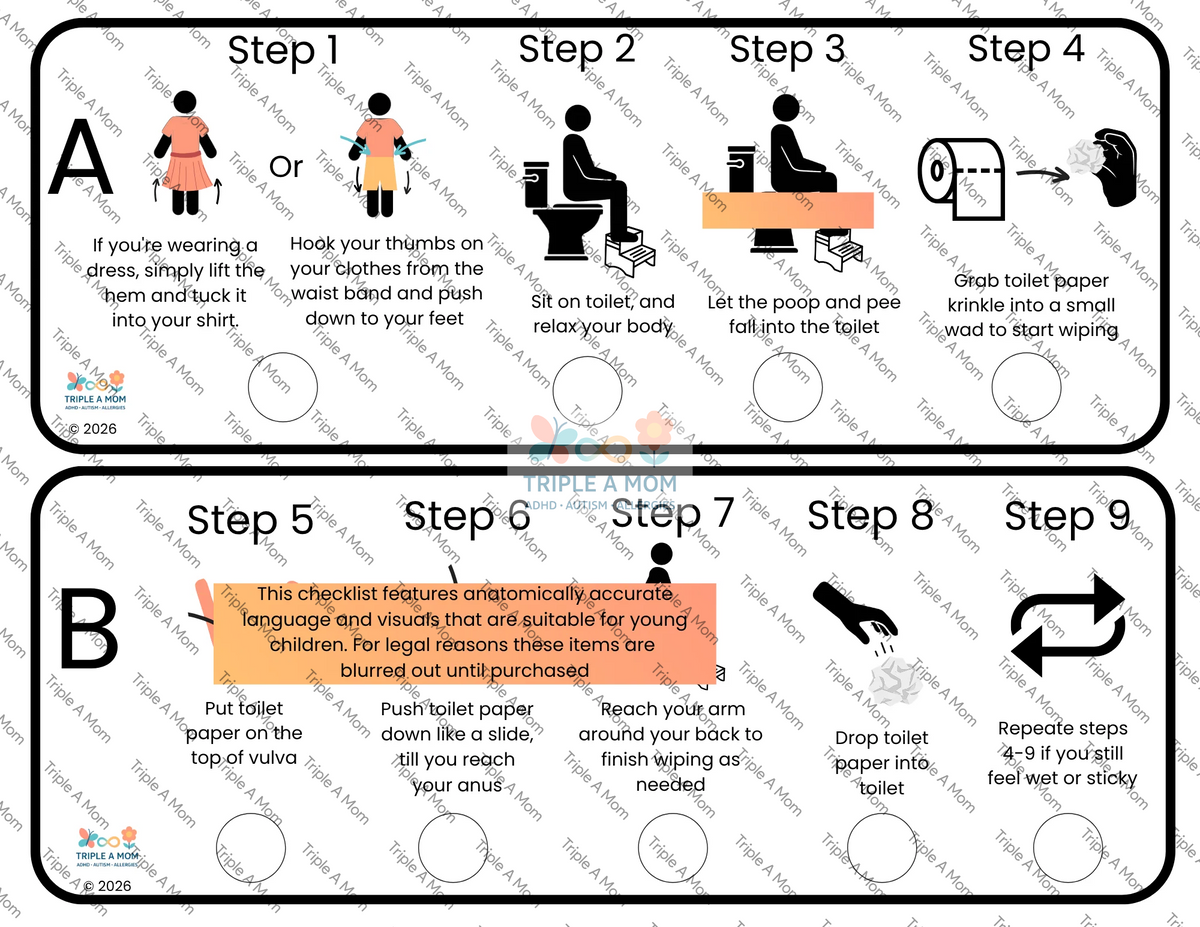 Hygiene Kit printable visual checklists for bathroom routines (preview 7 of 8)