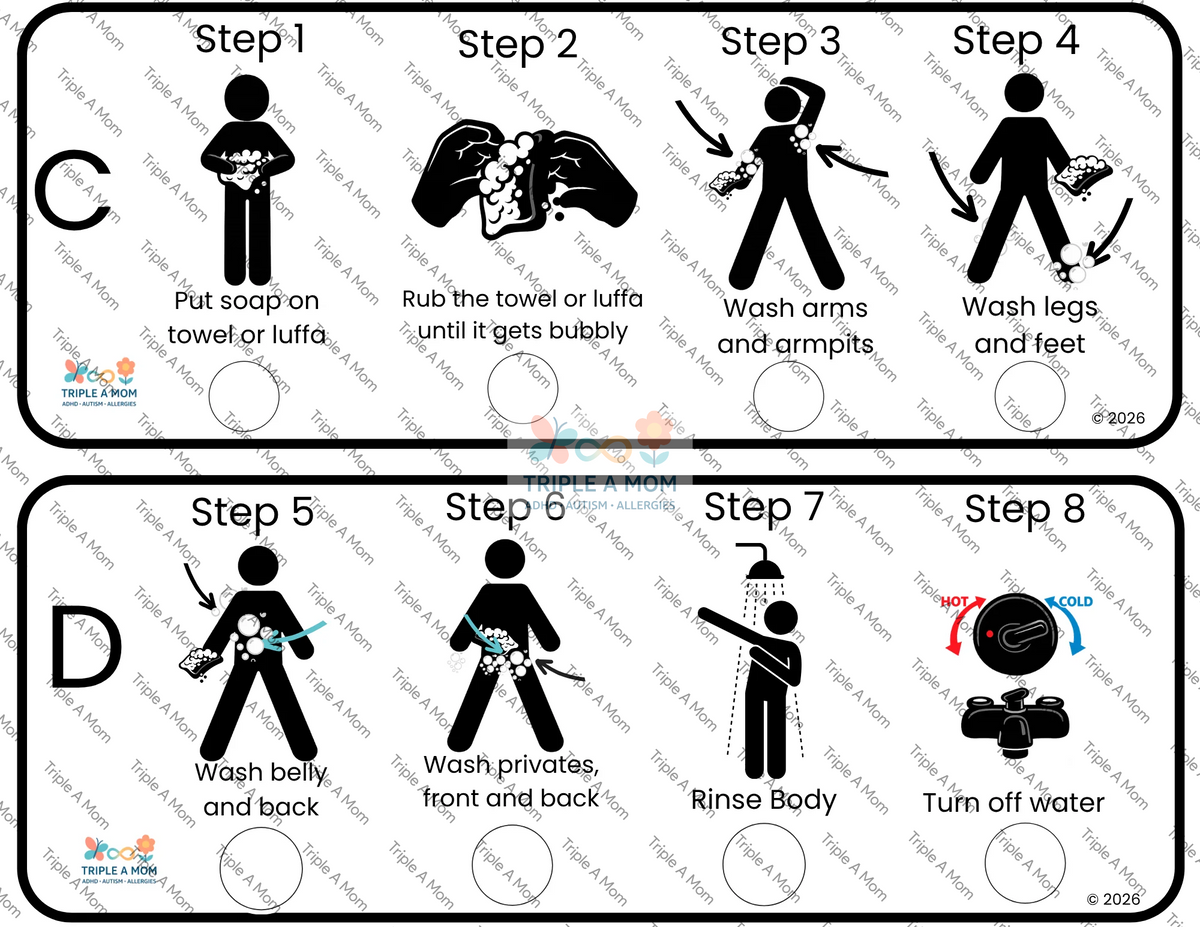 Hygiene Kit printable visual checklists for bathroom routines (preview 4 of 8)