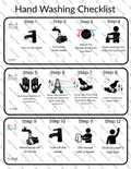 Hand Washing Checklist with step-by-step visuals for kids
