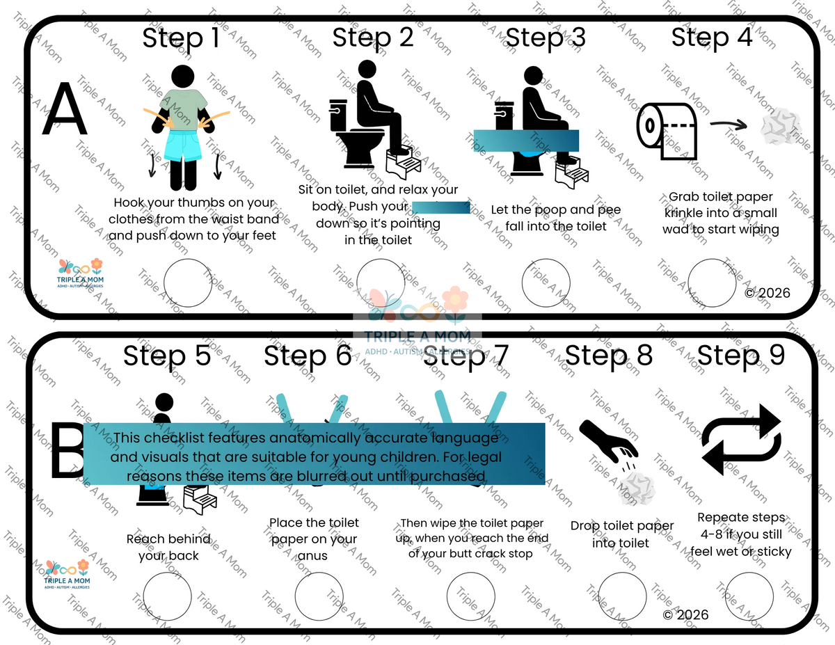 Hygiene Kit printable visual checklists for bathroom routines (preview 8 of 8)
