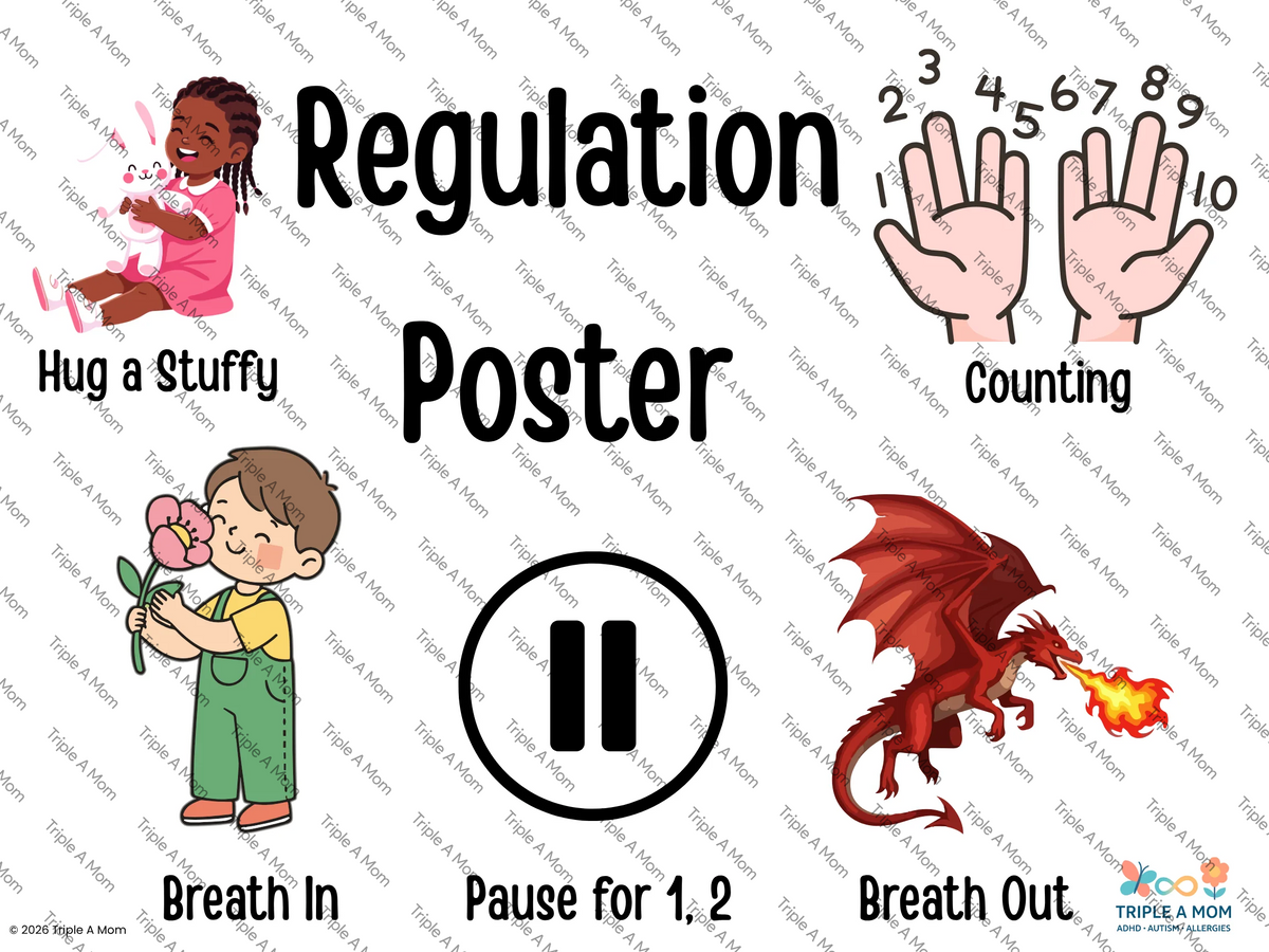 Regulation Poster with calming and regulation strategies (preview 3 of 4)