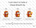 Breathing Techniques Poster showing 3 kid-friendly breathing steps