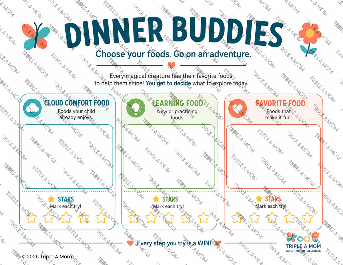 Dinner Buddies printable food exploration game for picky eaters (preview 3 of 5)