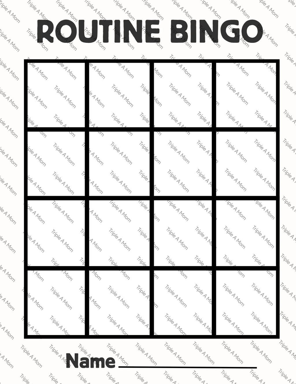 Kids Routine Bingo printable morning and evening routine game (preview 4 of 4)