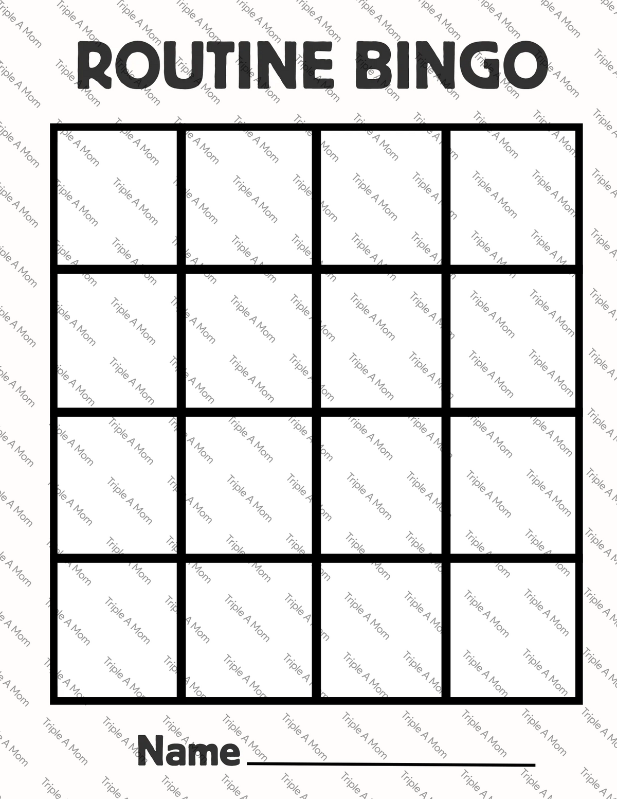 Kids Routine Bingo printable morning and evening routine game (preview 4 of 4)