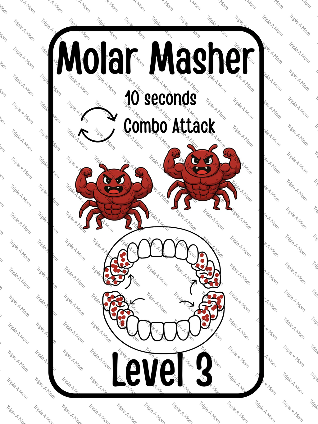 Battle of the Sugar Bugs printable toothbrushing card game for kids (preview 4 of 6)
