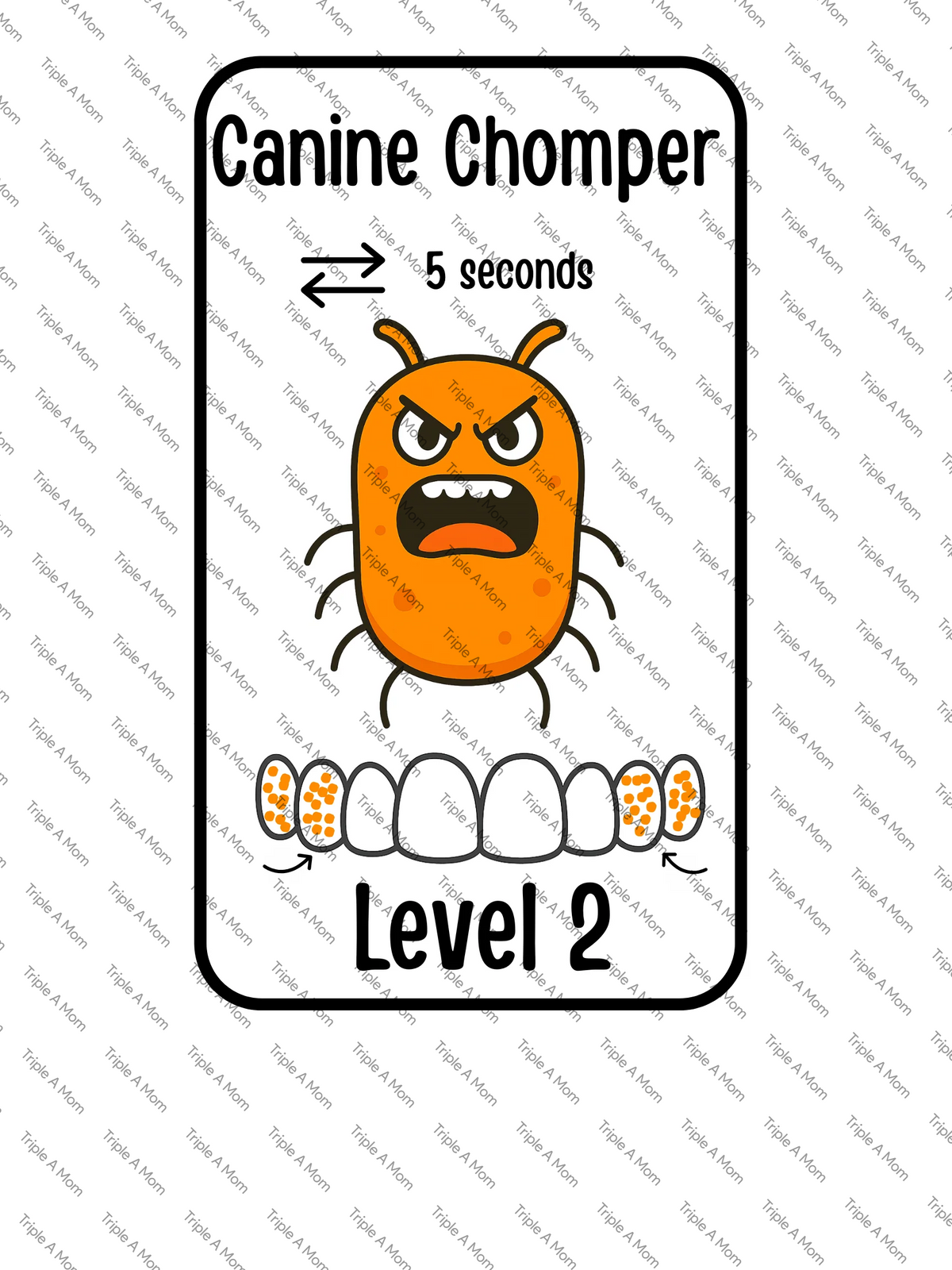 Battle of the Sugar Bugs printable toothbrushing card game for kids (preview 3 of 6)