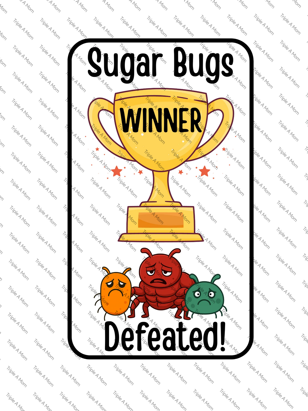 Battle of the Sugar Bugs printable toothbrushing card game for kids (preview 6 of 6)