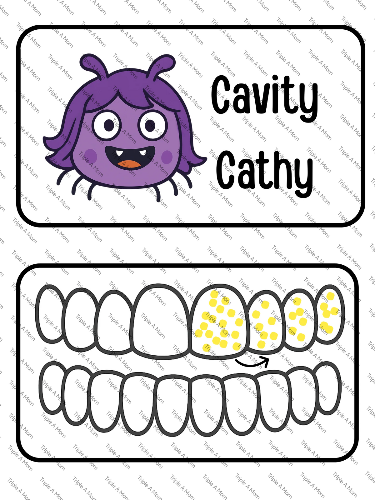 Sugar Bugs Junior printable toothbrushing card game for toddlers (preview 3 of 3)