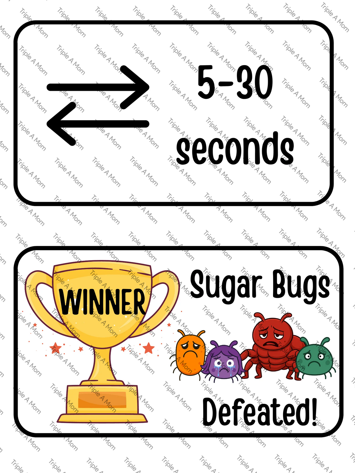 Sugar Bugs Junior printable toothbrushing card game for toddlers (preview 2 of 3)