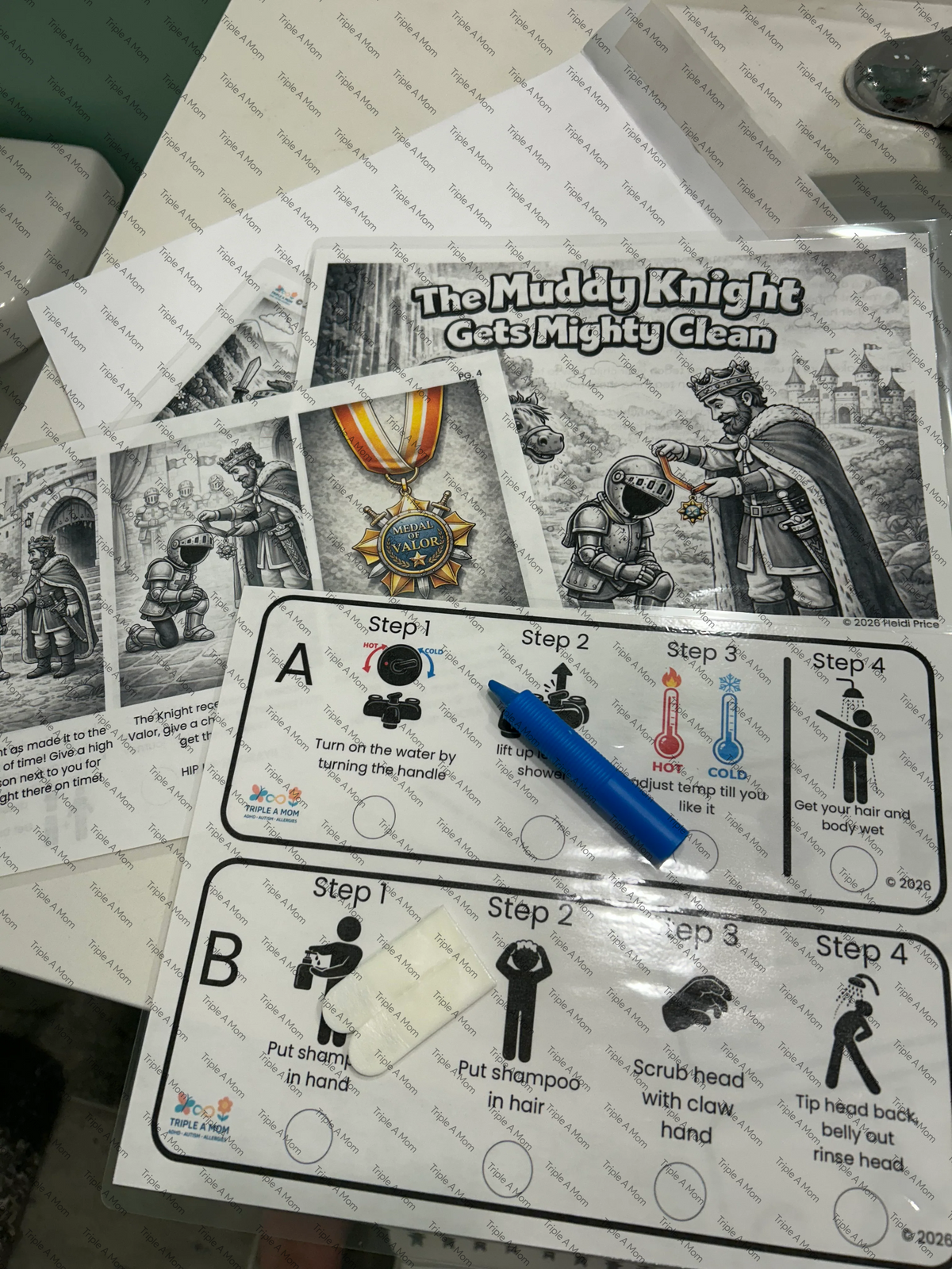 The Muddy Knight Gets Mighty Clean shower story and picture checklist (preview 4 of 6)