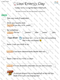 Low Energy Day Poster for planning realistic tasks