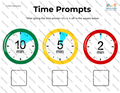 Time Prompts visual counting down 10, 5, 2, and 0 minutes