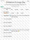 Medium Energy Day Poster for planning realistic tasks
