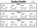 Flossing Checklist with step-by-step visuals for kids